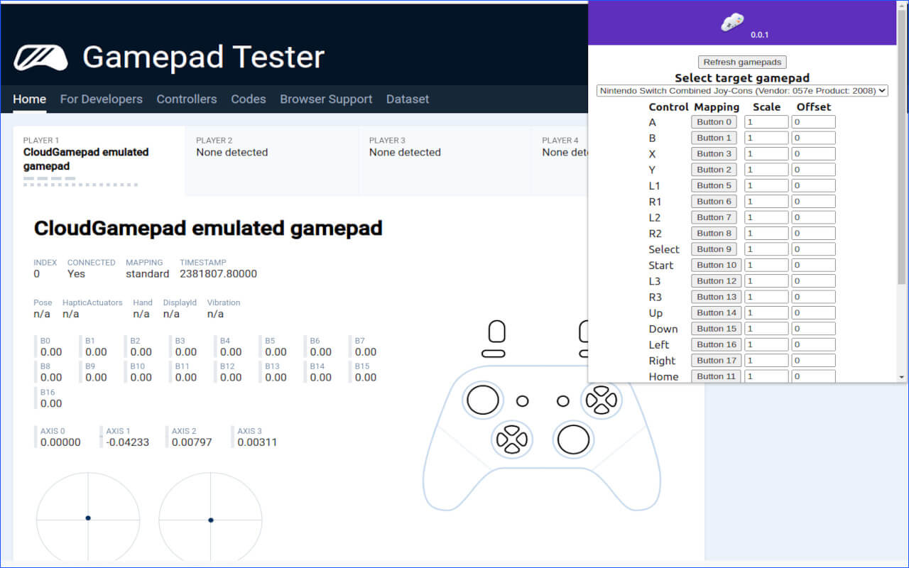 Browser Extension: CloudGamePad